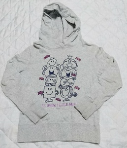 140㎝ UNIQLO ユニクロ UT サンリオコラボ MR.MEN LITTLE MISS 長袖 パーカー フード 薄いグレー 