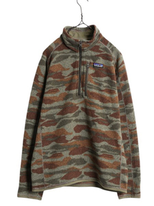 19年製 パタゴニア 迷彩 ベターセーター ハーフジップ メンズ L Patagonia アウトドア フリース ジャケット プルオーバー ハイネック 総柄