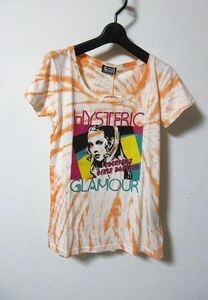 オレンジ 新品 定価16280円 HYSTERIC GLAMOUR ヒステリックグラマー GIRLS DANCING ヒスガール タイダイ プリント Tシャツ F