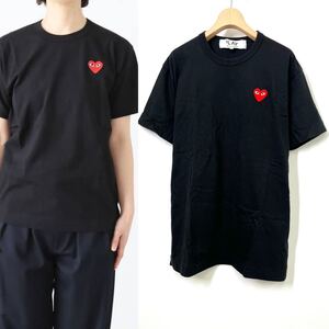 PLAY プレイ COMME des GARCONS コムデギャルソン Tee Tシャツ BLACK ブラック ハート ワッペン XL 2023/2 AZ-T108 CDG 無地