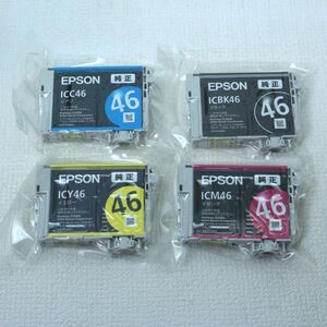 055d 送料無料 期限不明 ジャンク 4色 4個 エプソン EPSON 純正インク ICBK46 ICY46 ICM46 ICC46 IC4CL46 相当 4色 サッカーボール ②