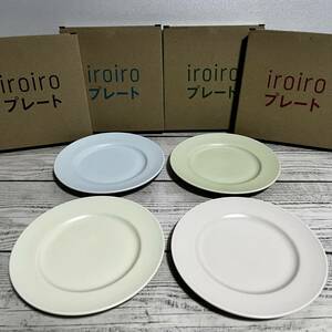 4枚 Ｌittle Mermaid(リトルマーメイド) iroiro プレート 青緑黄桃 4色コンプ オーブン 電子レンジ 食器洗浄機可能 平皿 (未使用品 非売品)