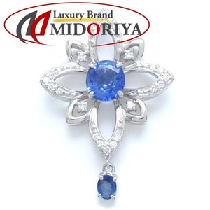 ペンダントトップ サファイヤ1.10ct ダイヤモンド0.18ct Pt900プラチナ /78999【中古】