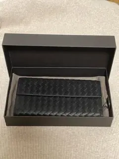 BOTTEGA VENETA ボッテガヴェネタ黒長 財布 Wホック 二つ折り