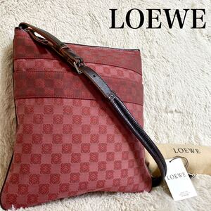 美品 LOEWE ロエベ リピート アナグラム ショルダーバッグ サコッシュ クロスボディ 斜め掛け レザー