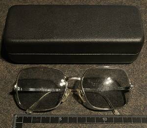 FRAME FRANCE製80s70sビンテージLUXフランス製サングラス眼鏡メタルフレーム銀シルバー/ビッグレンズ80年代70年代オールド(伊達めがね眼鏡