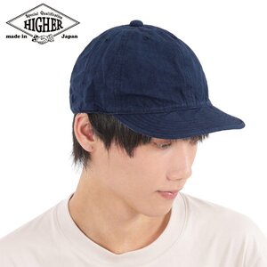 【サイズ 3】HIGHER ハイヤー 綿麻ウェザー 6パネル キャップ ネイビー 日本製 帽子 メンズ レディース COTTON LINEN WEATHER CAP