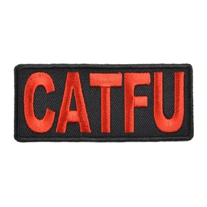 ミリタリーパッチ CATFU アイロンシート付 ミリタリーワッペン アップリケ 記章 徽章 襟章 肩章 胸章 階級章