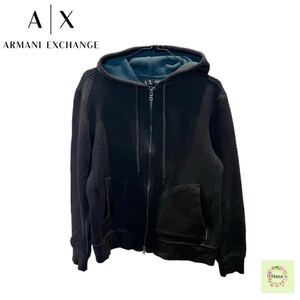 AX ARMANI EXCHANGE アルマーニ エクスチェンジ キルティング パーカー トップス RN#91714 CA#32528 ブラック 中古