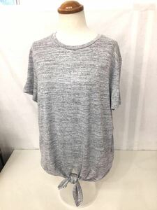 新品■ck カルバンクライン レディース 半袖カットソー Tシャツ 前結び グレー XS、