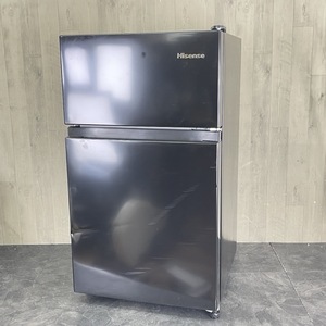 ノンフロン冷凍冷蔵庫【中古】動作保証 Hisense HR-K91HB 2024年製 87L ブラック 2ドア 右開き 115057 単身用 一人暮らし B /21827