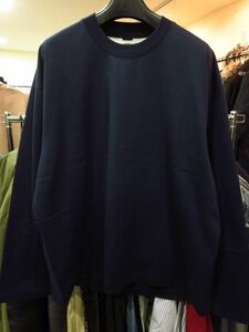 SUNSEA サンシー 20AW (20A03) Big Long-T. ビッグ ロング Tシャツ ポケット付き カットソー 新品 紺 ネイビー NAVY 2 定価16500円