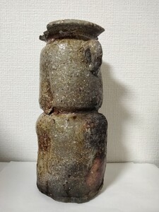 【名品】古伊賀花入　花生　桃山時代　江戸　 茶道具 花瓶 骨董　古美術　信楽