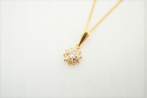 #anzj ネックレス ゴールド ダイヤモンド k18 0.1ct アクセサリー レディース [372060]