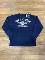 THE FLAT HEAD FN-THCL-202 FLYING WHEEL L/S TEE NAVY 38