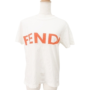 フェンディ FENDI ロゴ 半袖 Ｔシャツ プリント カットソー トップス 白 ホワイト ■GY09 ☆AA★ レディース