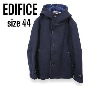 【EDIFICE】ウールコート/ネイビー/サイズ44/Sサイズ/エディフィス/アウター/秋冬