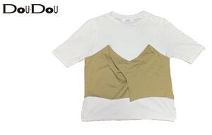 【1000円～】★ DouDou ドゥドゥ フレンチスリーブ ビスチェ レイヤード カットソー Tシャツ 