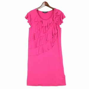 RALPH LAUREN ラルフローレン 春夏 半袖 フリル★ ストレッチ ワンピース Sz.L(12-14)　レディース　E4T01409_7#D