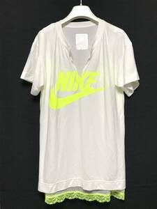 SACAI x NIKELAB 15SS キャミソール Tシャツ　白　XS　新品　サカイ　ナイキ レイヤード ロゴ レース nike Ｔシャツ