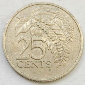 海外コイン　トリニダード・トバゴ　25セント　1981年
