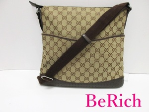 グッチ GUCCI ショルダーバッグ メッセンジャーバッグ 145857 GG ベージュ ブラウン【中古】【送料無料】 bk8157