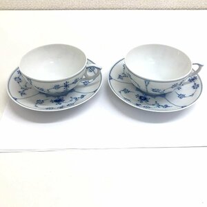 未使用 保管品 ロイヤルコペンハーゲン ROYAL COPENHAGEN ブルーフルーテッド 食器 カップ＆ソーサー ティーカップ 2客セット 質屋出品