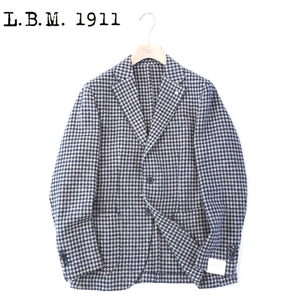 【40%OFF・新品・48】L.B.M.1911（エルビーエム）JACK ウールブレンドハウンドトゥース シングル2Bジャケット ネイビー×グレー 2815