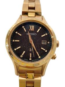 SEIKO◆ソーラー腕時計/アナログ/ステンレス/BLK/GLD/1B35-0AJ0