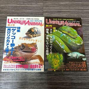 爬虫類 両生類 小動物の総合情報誌●UNIQUE ANIMAL ユニークアニマル 第2,3号/ゲッコー参上/リクガメ上陸/スネークがやってくる★1504-3