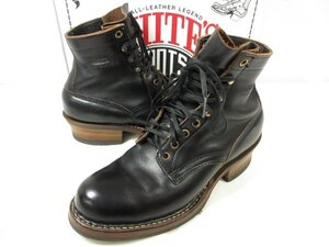 極美品 【ホワイツブーツ WHITE’S BOOTS】 350-W SMOKE JUMPER スモークジャンパー レースアップブーツ 靴 (メンズ) 8D 黒 ◯30MZA6895○