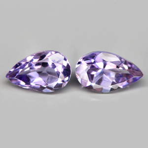 【天然アメジストルース 2個組 1.61ct:2320】ブラジル産 Natural Amethyst 裸石 標本 鉱物 宝石 jewelry Brazil