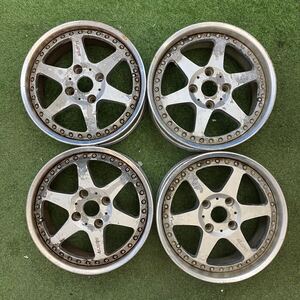 【0490】16インチ 7.0 8.0　Stern　RS306　16×7.0 +30 / 16×8.0 +35　PCD114.3　4穴　ハブ径73　中古アルミホイール4本