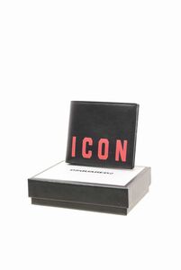 未使用 DSQUARED2 ICON プリント 二つ折り カードケース ONE SIZE ブラック ディースクエアード KL4CU2QB26