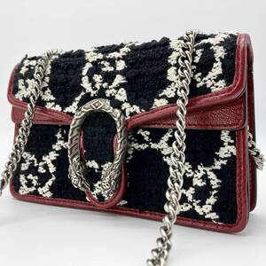 【レア 未使用級】GUCCI グッチ ディオニュソス GGツイード ショルダーバッグ スーパー ミニバッグ チェーン 476432