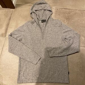 HUGO BOSS カシミア100%ニット　フード付きセーターMグレー