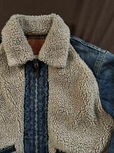 【傑作】極美品 RRL GRIZZLY DENIM JACKE ダブルアールエル グリズリー ボア ブランケット 熊ジャン デニムジャケット ジャケット 激渋 S