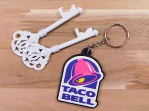 ◆送料\110◆【TACO BELL・タコベル】※《企業ロゴ・ラバーキーホルダー》　アメリカン雑貨　キーリング　RC095