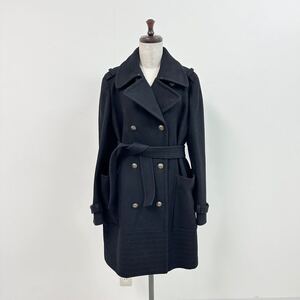 SEE BY CHLOE シー バイ クロエ シーバイクロエ ダブル コート エポレット ベルト Pコート COAT BLACK サイズ I 42 USA 6 GB 10 D 38 612