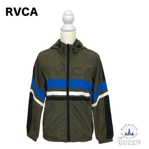 ☆新品☆ RVCA ルーカ アウター ナイロンジャケット パーカー AJ043-751 フード ロゴ レディース ボーダー柄 XS u-1 送料無料