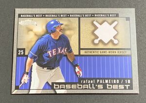 2002 Fleer Showcase Rafael Palmeiro Authentic Game-Worn Jersey 25 Rangers MLB ジャージ　レンジャーズ