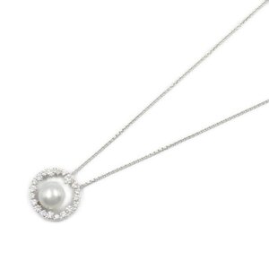 ミキモト アコヤパール ダイヤ ネックレス ブランドオフ MIKIMOTO K18WG（ホワイトゴールド） ネックレス K18WG 中古 レディース