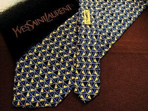 ♪5857D♪状態並品【葉っぱ 植物 柄】サンローラン【YSL】ネクタイ