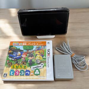 ☆t/Nintendo 3DS 任天堂 CTR-001 ゲーム機 初期化/動作確認済本体 とびだせどうぶつの森 カセット付き 