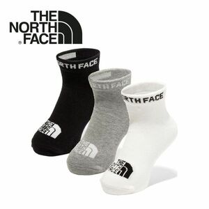 ★新品★THE NORTH FACE 靴下 ソックス キッズ 子ども アンクル3P NNJ82310 MK JM（16-18cm）スポーツ ランニング デイリー 抗菌防臭