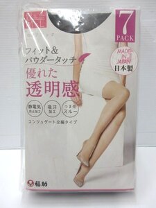 パンティー ストッキング ７枚入り 福助 フィット＆パウダータッチ ブラック M～L 優れた透明感 静電気防止加工 吸汗加工