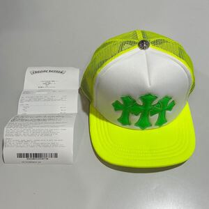 CHROME HEARTS クロムハーツ キャップ 帽子TRUCKER CAP セメタリークロス レザーパッチ クロスパッチ USA製 羊革 green グリーン 700545