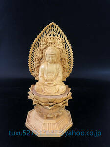 仏像 木彫 釈迦如来 釈迦牟尼 置物 ツゲ　仏教工芸品　木彫仏教　精密彫刻
