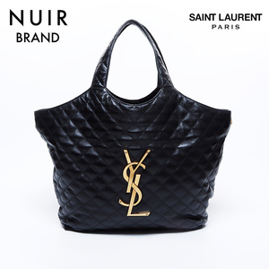 イヴ・サンローラン YVES SAINT LAURENT ハンドバッグ イカールマキシ YSLレザー ブラック