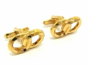 ■美品■ NINA RICCI ニナリッチ カフス カフリンクス カフスボタン アクセサリー ビジネス 紳士 メンズ ゴールド系 DF9014